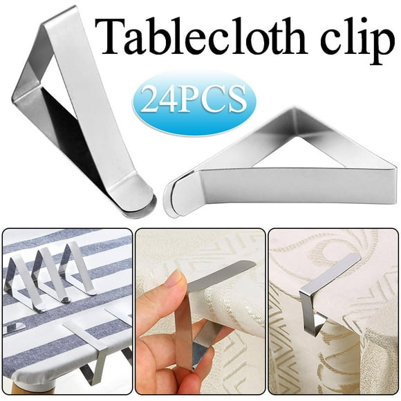 EGNMCR Tablecloths, Table Runner Tablecloth Clips Table Clips Stainless Steel Table Cloth Clamps 24PC For Picnic Tablecloth clip
