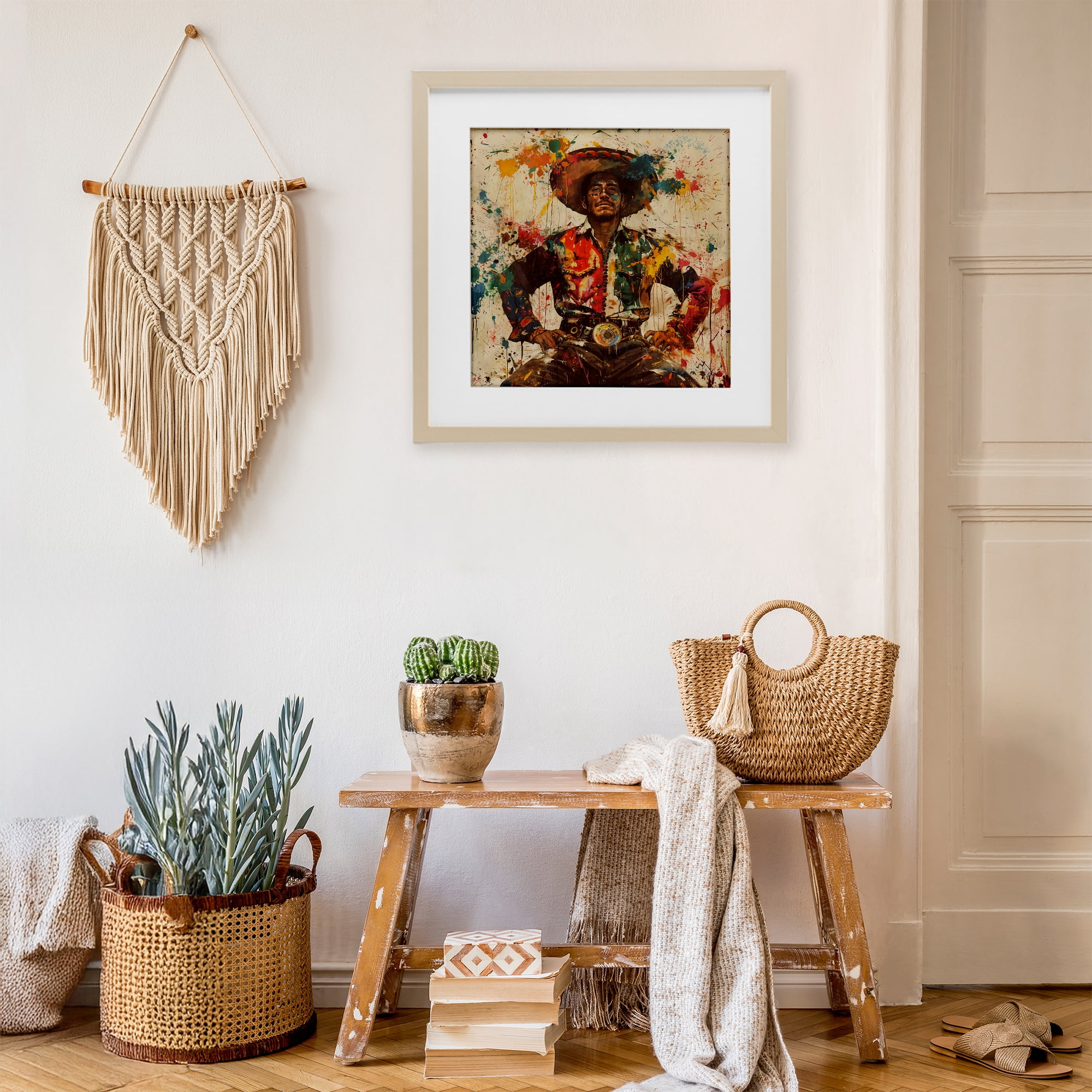Stupell Industries El Mexicano with Paint Splatters Birch Framed Print Under Glass, design by Marta Wiley