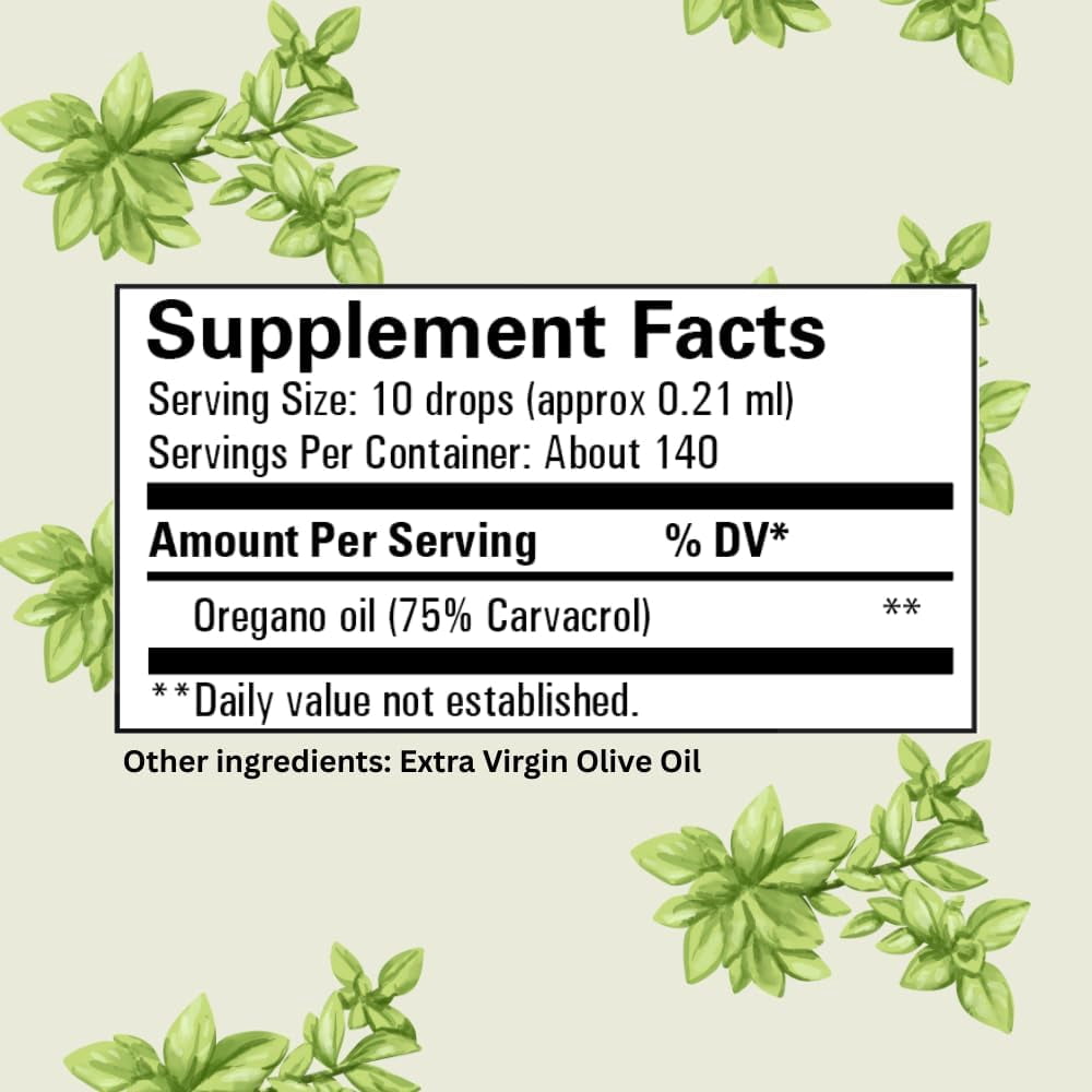 Green Royalty Oregano Oil 1oz – 75% Carvacrol Concentrate – Natural Herbal Supplement – 2 pack
