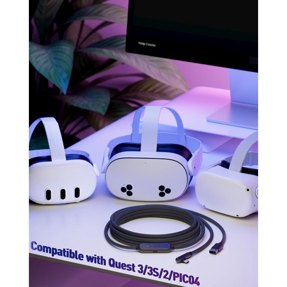 NDIUG-[Next-Gen Chip VR Charging Link Cable 16FT Compatible with Meta 3S/3/Oculus 2/Pico 4 Accessories and PC/SteamVR, Awesome Gift-5Gbps USB 3.0 to USB C Cable-Black