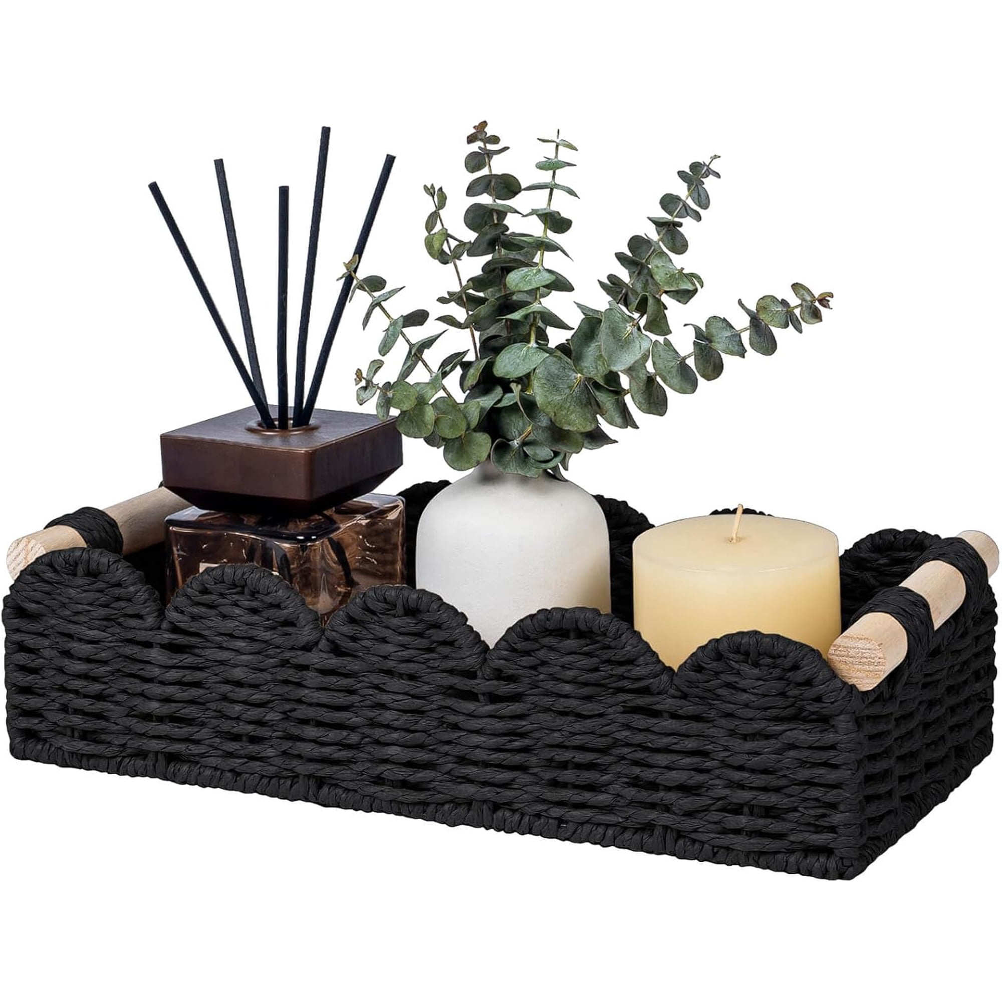 Toilet Paper Storage Basket Organizer Small Wicker Decor Cube-Style Storage Container
