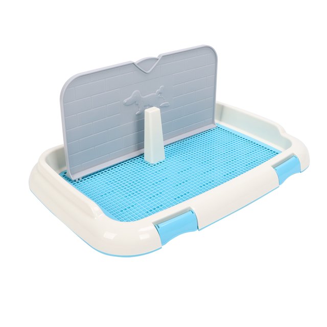 Dog Potty Tray, Portable Plastic Easy Cleaning Floor Protection Dog Toilet For Training Black,Blue