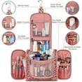 thumbnail image 2 of Hanging Travel Toiletry Bag Cosmetic Make up Organizer Cosmetic Bag With Handle,Large,Orange Leopard, 2 of 4