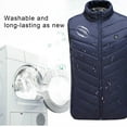 thumbnail image 4 of REORIAFEE Heating Vest Electric Heated Warm Unisex with 9 Heating Zones Heated Coat without Power Bank USB Rechargeable Washable Heating Jacket Winter Waistcoat Navy XXXXXXL, 4 of 6