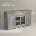 thumbnail image 3 of HOMCOM Buffet Bahut, Armoire de Bar à Café, Chêne Gris Vieilli, 3 of 10