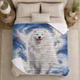 thumbnail image 5 of Happy Samoyed Dreamy Stars Pumpkins, Festive Pet Portrait Pattern, Warm Flannel Blanket for Living Room and Reading Nook, Dog Lovers Thanksgiving Gift, Pet Lover Home Decor, 5 of 9