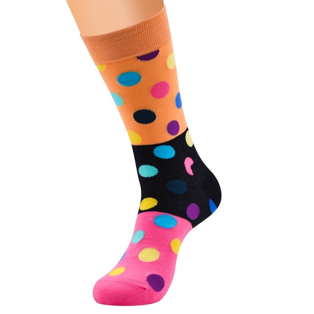Men Casual Dot Print Cotton Pattern Lady Socks Tube Comfortable Socks