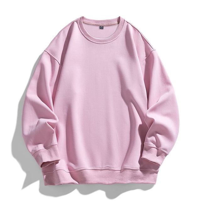 AherBiu Sweatshirts pour Hommes Col Rond Léger Pull Décontracté Automne Hiver Couleur Unie Classique Gym Entraînement Athlétique Course