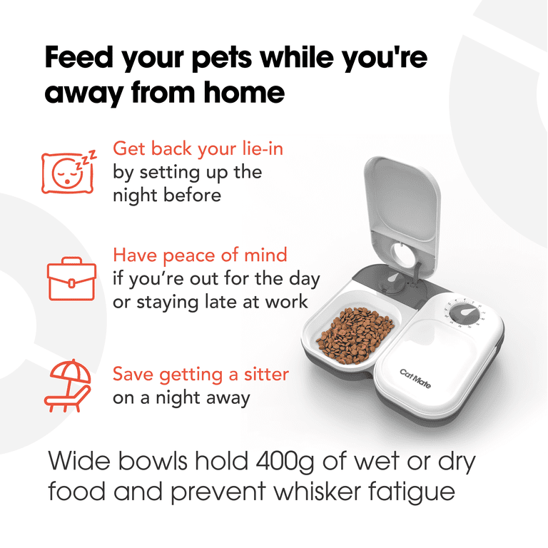 Cat Mate C200 Automatic Pet Feeder, Dual Bowl, 48-Hour Timer photo 8