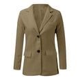 thumbnail image 1 of Vedolay Womens Coat Suit Jackets for Women Casual Office Long Sleeve Open Front with Button Suit Jacket,Khaki M, 1 of 4