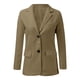 thumbnail image 2 of Gibobby Blazer de mujer elegante Traje de Trabajo Informal de Manga Larga para Oficina Blazer De Color Liso Negocio Ajustado(Caqui,XL), 2 of 5
