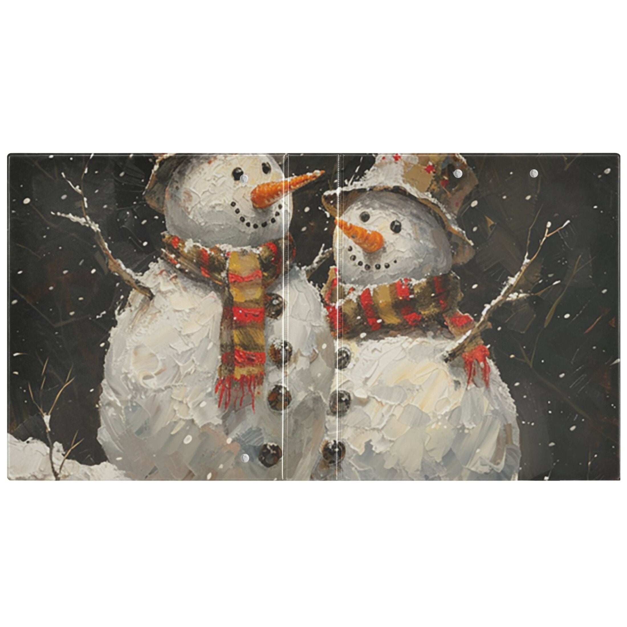 Snowmans 3 Ring Binders 1.5 inch Hardcover File Folders with Interior Pockets A4 Size Organizer for School Office Hospital