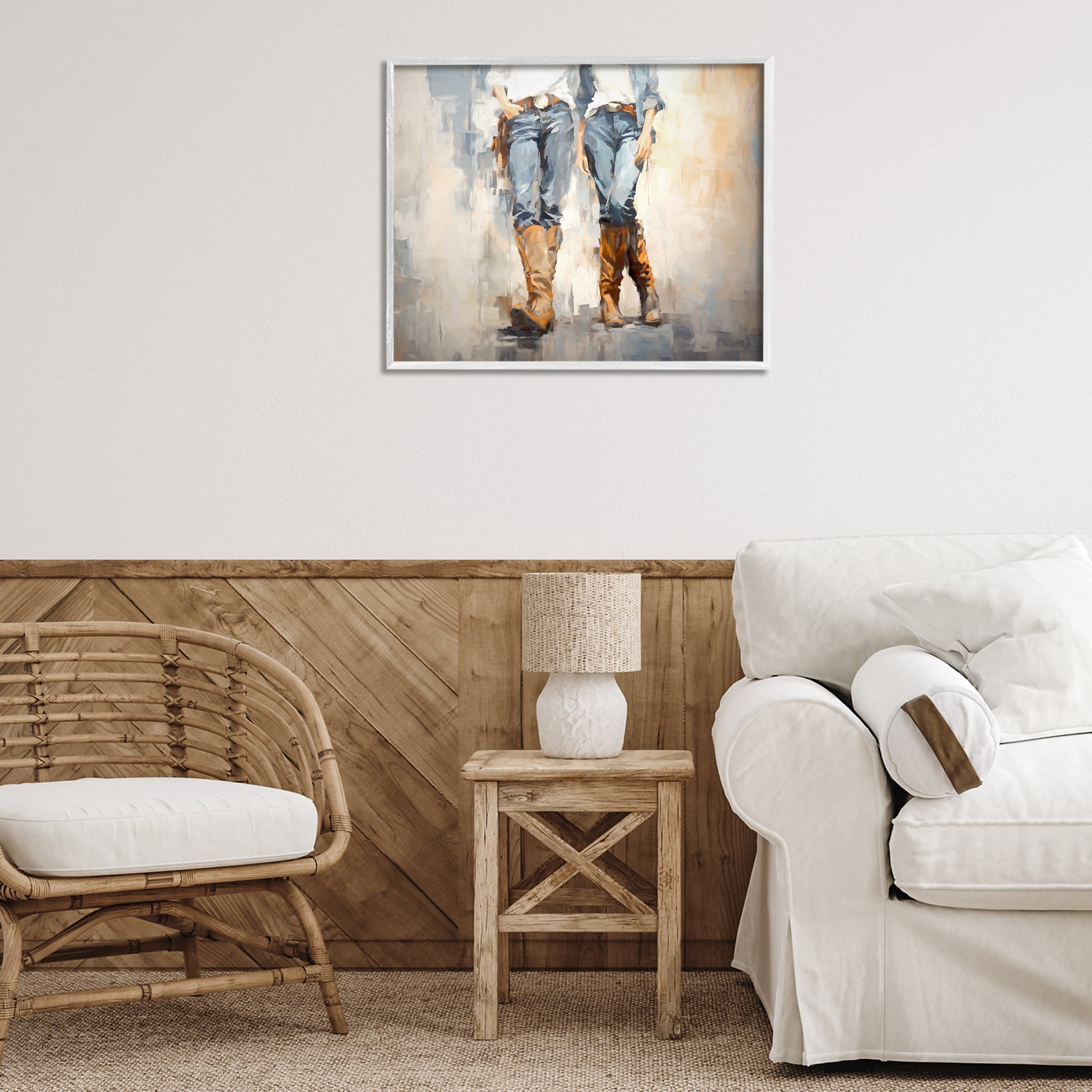 Stupell Industries Country Cowgirl Attitude Novelty Painting White Framed Art Print Wall Art, 30 x 24