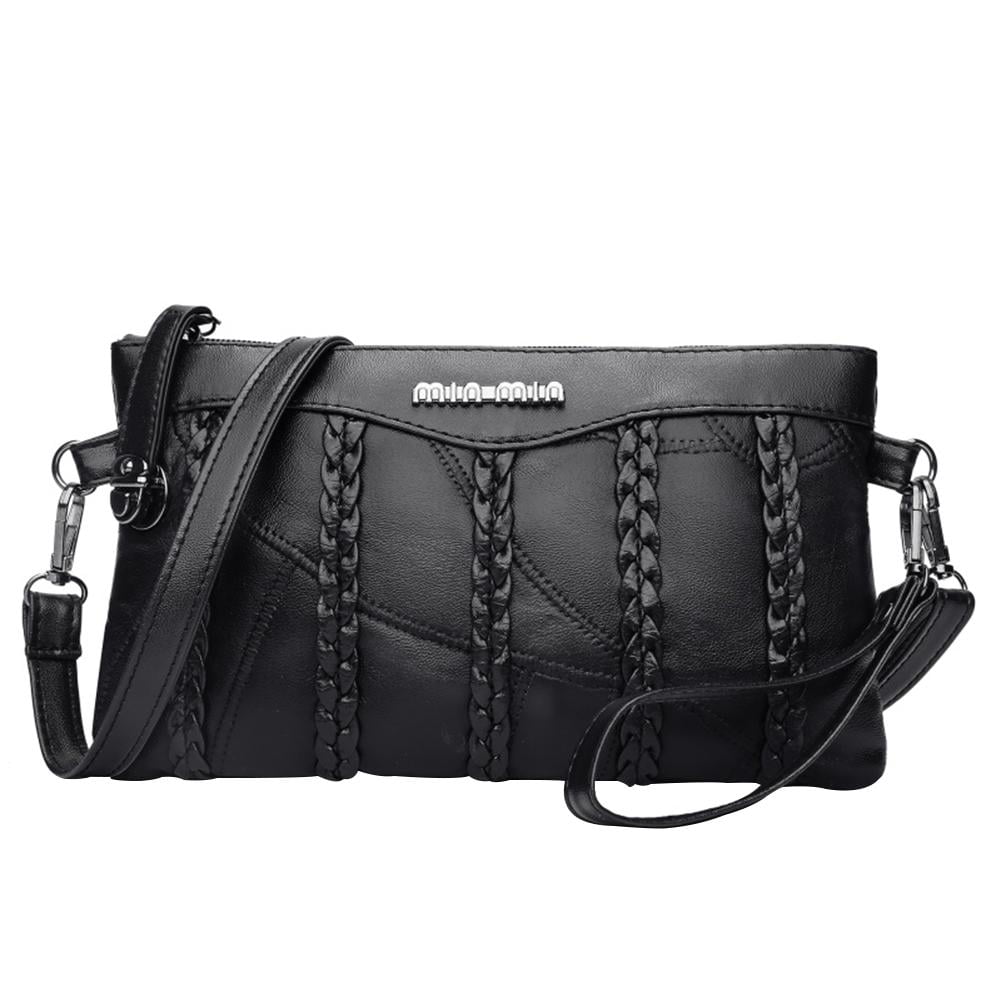 Fashion Leather Women Shoulder Crossbody Handbag Solid Color Envelope Bag Purse