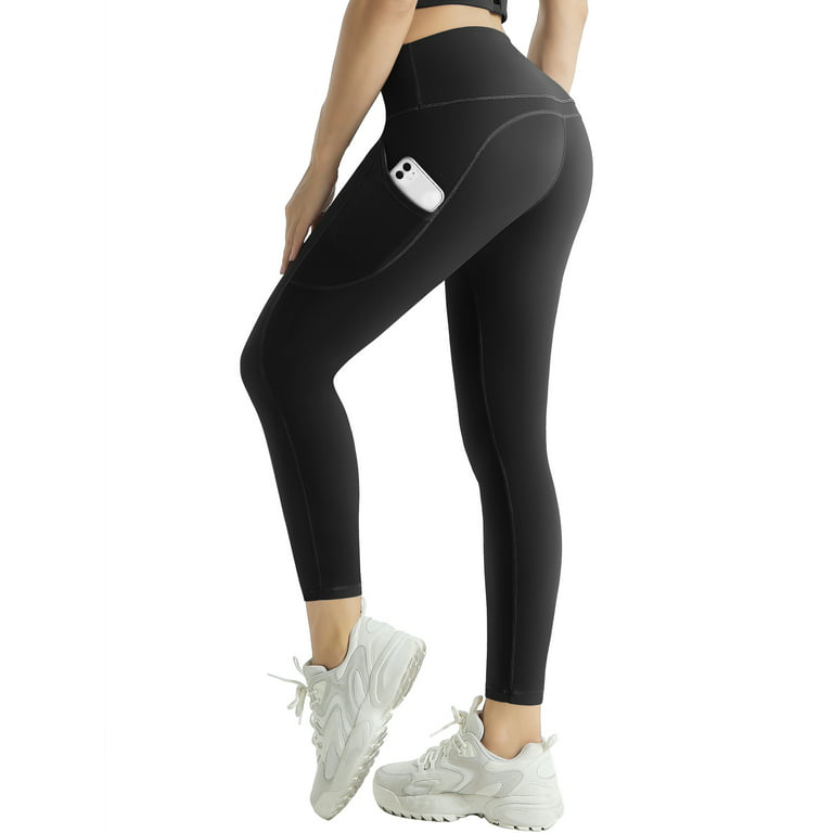 UUE 25Inseam Black Leggings with Pockets for women, Tummy control and High  waisted leggings