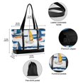 thumbnail image 2 of FORMRS Canvas Laptop Tote Bag for Women with 15.6" Computer Compartments Shoulder Handbag, Dark Blue Hand Drawn Sailboats, 2 of 7