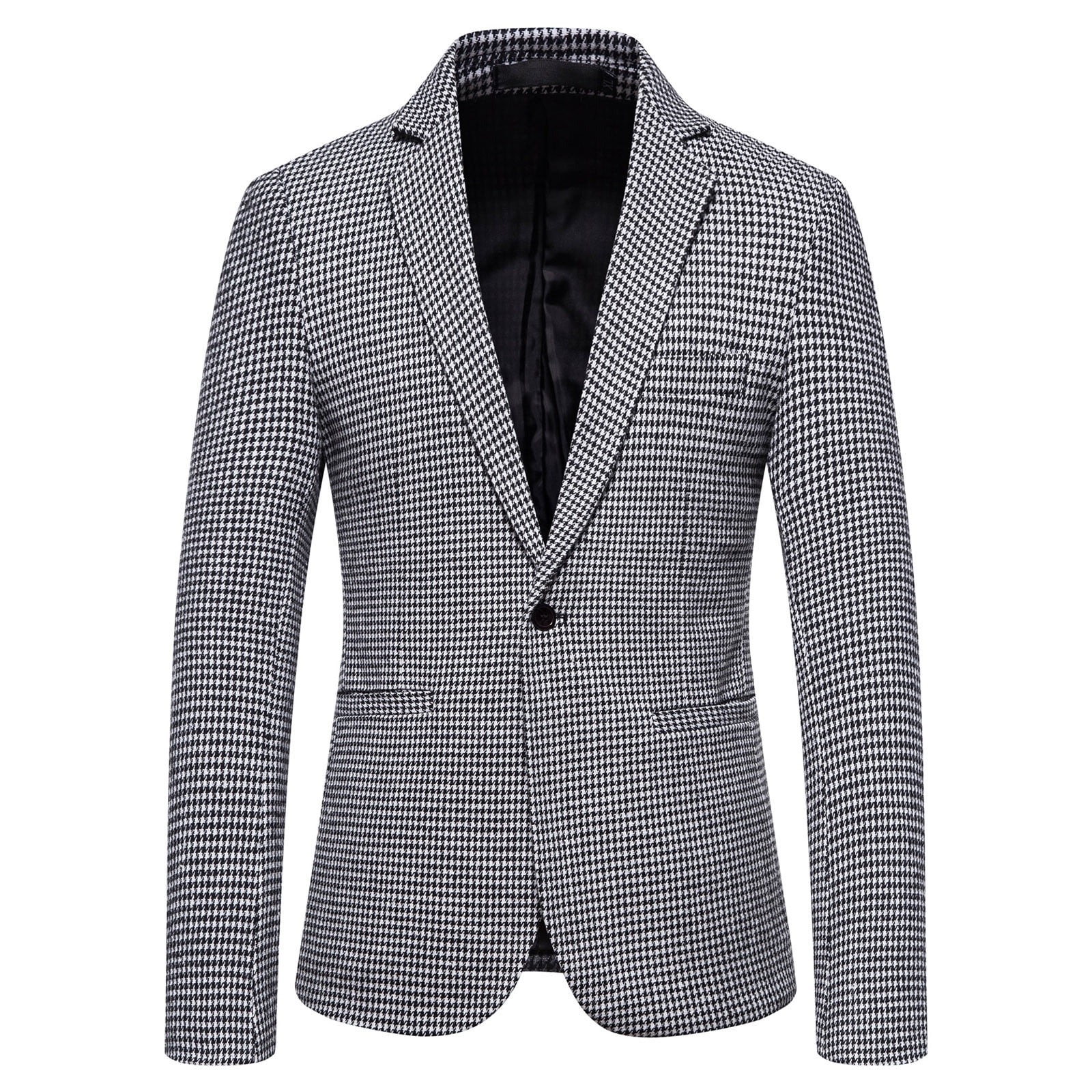 SMihono Men's Trendy Blazer Corduroy Jacket Suit Long Sleeve Tuxedo Slim  Fit Solid Sports Business Pocket Work Office Lapel Collar Formal Button  Front Stretch Suit Coat Prom Wedding Gray 8 