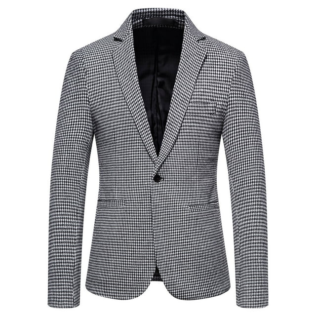 Traje de moda de un solo pecho para hombre, traje informal de negocios, traje de lana, abrigo Pompotops qwe21836