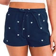 thumbnail image 1 of Pantalones cortos informales de verano con estampado de amor para mujer, pantalones cortos cómodos con cintura elástica y cordón, 1 of 3