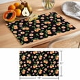 thumbnail image 6 of Peaches Placemats Set of 12 Summer Fruit Flowers Spring Watercolor Black Place Mats Indoor Wipeable Table Mats Washable Cloth Dining Table Placemats for Kitchen Holiday Party Home Decor 13x19 Inch, 6 of 9