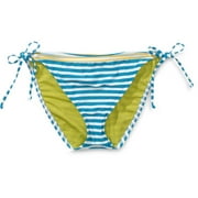 Juniors Stripe Flower String Bikini Bottom