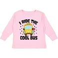 thumbnail image 3 of Inktastic I Ride the Cool Bus with Yellow Bus Boys or Girls Long Sleeve Toddler T-Shirt, 3 of 5