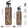 thumbnail image 2 of Yayeee 20oz Insulated Water Bottle Double Wall Stainless Steel with Flip Straw Lid, Yellow Floral, 2 of 7