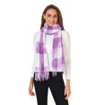 thumbnail image 2 of FORMRS Womens Scarf Winter Soft Long Big Warm Shawls Wrap Tassel Scarves, Purple and White Pattern, 2 of 9