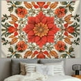 thumbnail image 2 of Shiartex  Boho Tapestry Wall Hanging, Mandala Orange Floral Aesthetic Tapestry Bohemian Decor for Home Bedroom Dorm Living Room Teen Girl ( Orange Flower - Boho) 40x60inch, 2 of 6