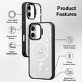 thumbnail image 7 of Magnetic Case for iPhone 16, 10ft Military-Grade Protection, Compatible with Magsafe, Shockproof Phone Case for iPhone 16 - Galaxy - Clear Black, 7 of 7