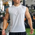 thumbnail image 2 of UVEASISHA Sleeveless Workout Shirts for Men Cotton Casual Muscle Tanks Big and Tall Athletic Tank Tops Solid Color Gym Running Shirt White XL, 2 of 6