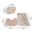 thumbnail image 6 of Pebbuoy 3Pcs/Set Bathroom Rug Set Super Soft Microfiber Bath Rug U-Shaped Contour Mat Toilet Lid Cover Set Non-Slip Bath Rugs Kit, 6 of 7