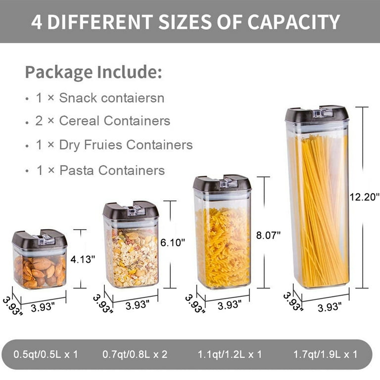 BVnarty Airtight Food Storage Containers with Lids,5 Piece Set Air Tight  Kitchen Storage Containers for Pantry Organization and Storage Keeps Food