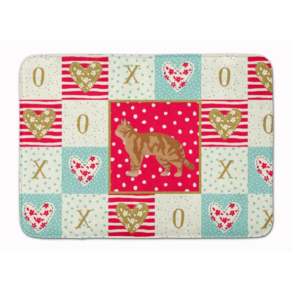 American Wirehair 2 Cat Love Machine Washable Memory Foam Mat Red