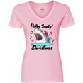 thumbnail image 3 of Inktastic Shark Holly Jawly Christmas Women's V-Neck T-Shirt, 3 of 5