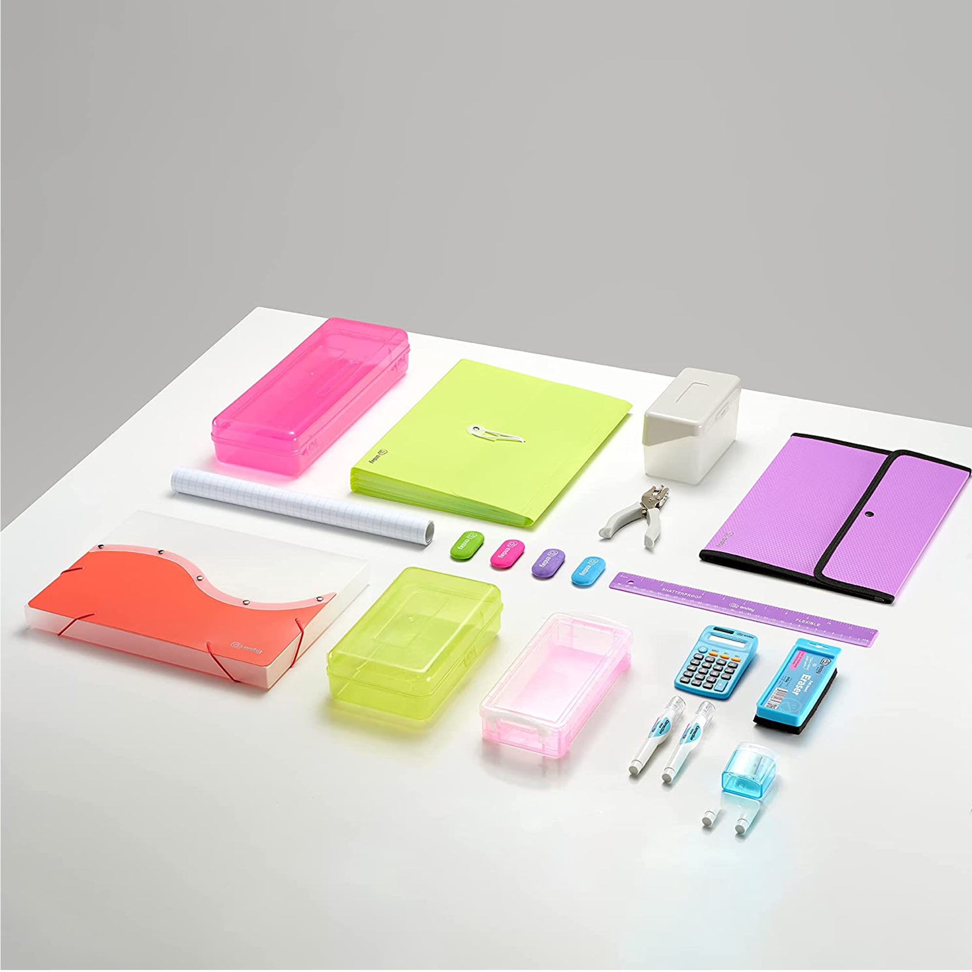Enday Folder with Pockets and Prongs 2 Pocket Portfolio Folder for School and Office, Multicolor 6 pcs