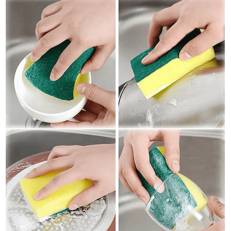 Kitchen Cleaning Sponges,20 Pack Eco Non-scratch Scrub Pads Sponge For Dish,scrub  Sponges