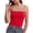 Red, variant on Camisole Top with Built in Bra Womens Soft Seamless Cropped Base Layer Undershirt Spaghetti Strap Tank Tops (One Size, Gray)