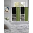 thumbnail image 3 of Sage Green Black Bathroom Window Curtain, Farmhouse Striped Modern Abstract Art Light Filtering Coffee Kitchen Curtains, Bedroom Living Room Curtains 2 Panel 84"x45", 3 of 6