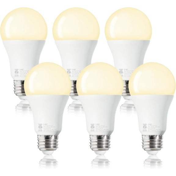 100W Equivalent A19 LED Light Bulbs, Efficient 14W, 1500Lumens, 2700K Soft White, CRI82, E26 Standard Base, 6 Pack, Non-Dimmable
