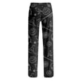 thumbnail image 5 of IYYVV Halloween Pajamas Goth Blood Rose Print Drawstring Sleep Bottoms Stretch Lounge Skull Spooky Orange Trendy Pant Black L, 5 of 5