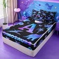 thumbnail image 2 of meiyoeat Dinosaur Watercolor Monogram A Zipper Twin Comforter Sets with Fitted Sheet and 2 Pillowcases For Boys,Wild Animal Themed Zipper Bedding Set,Black Reversible,4 Pieces, 2 of 7