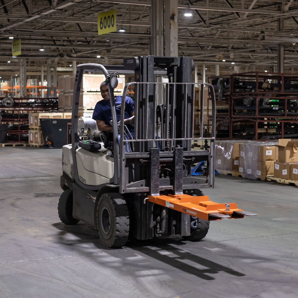 Titan Attachments Fork Mounted Towing Jib with 4,400 LB Lifting Hook Capacity, Hoist Jib Mobile Crane, Heavy Duty Rugged Red Hook, 2" Hitch Ball 3,500 LB Towing Capacity, Warehouse, Factory, Farm