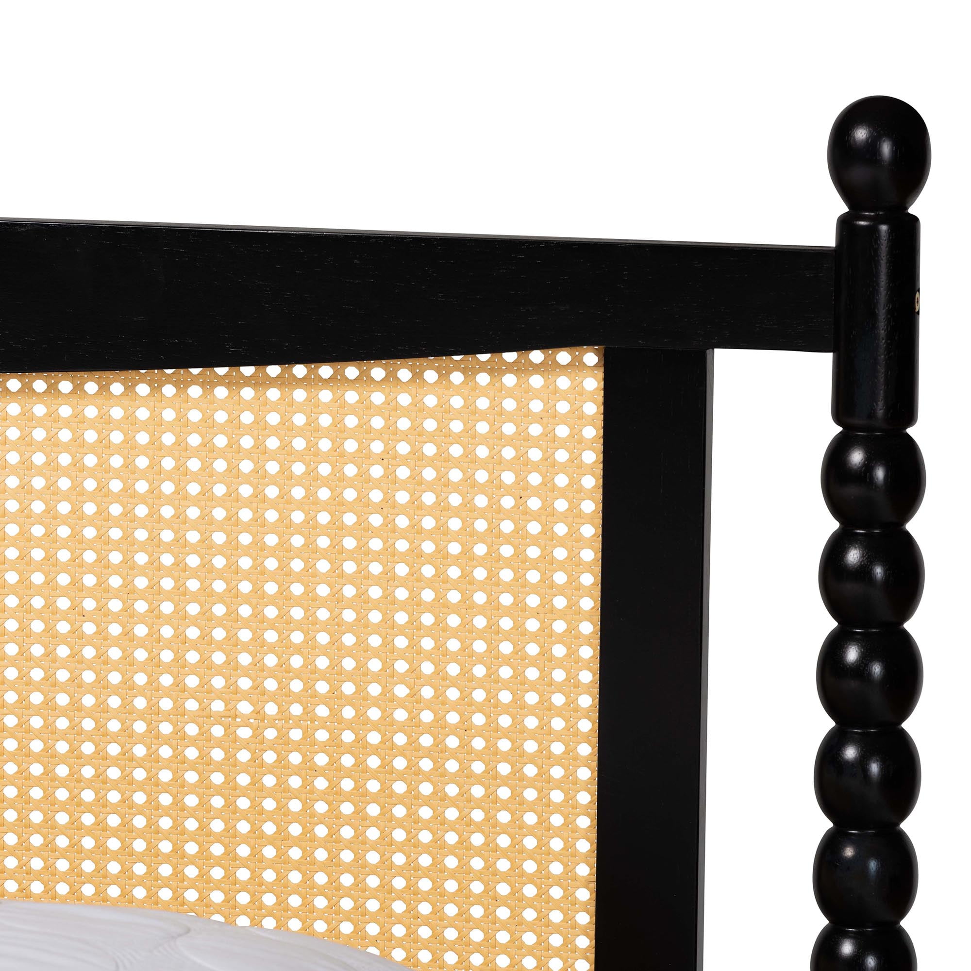 Baxton Studio Okena Mid-Century Platform Bed, Queen, Black