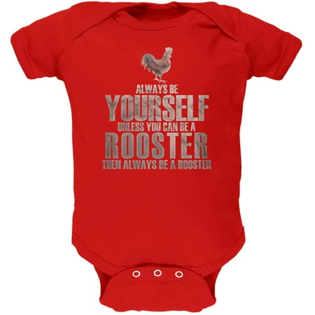 

Always Be Yourself Rooster Red Soft Baby One Piece
