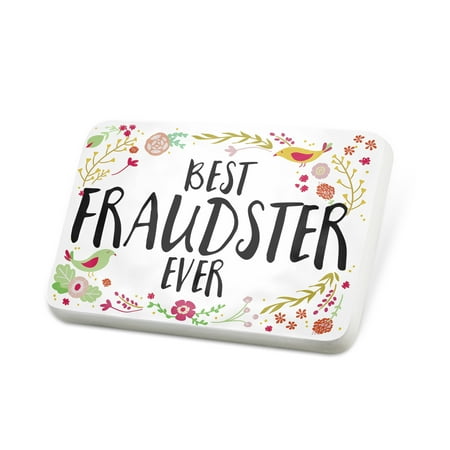 Porcelein Pin Happy Floral Border Fraudster Lapel Badge – NEONBLOND