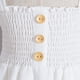 thumbnail image 5 of Vestido JEELLIGULAR 2T blanco con botones con volantes para niños pequeños, verano, 5 of 5