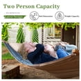 thumbnail image 3 of Bathonly 11 feet 2-Person Hammock Quilted Fabric with Pillow, 450 lbs Capacity, JeansBlue, 3 of 9