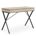thumbnail image 4 of Study Desk with 2 Drawers for Kids, Home Office Computer Desk with X-Shaped Steel Legs and MDF Table Top for Living Room Bedroom, Easy Assembly, Space Saving Table, Oak, 4 of 7