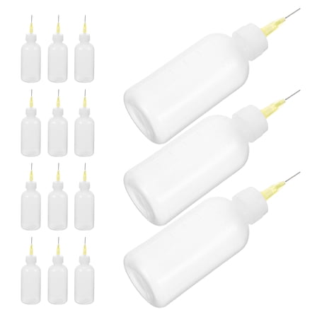 HOOWIFFY Fine Tip Glue Bottles Plastic for Crafting and Storage 15Pcs